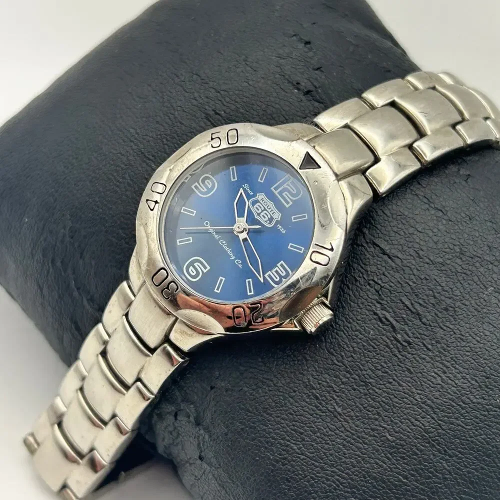 Route 66 Original Clothing Co. St. Steel Blue Face Women’s Watch